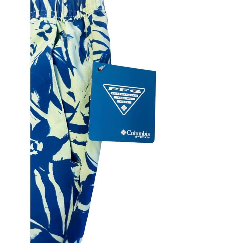 Columbia PFG Super Clearwater Shorts Medium Blue Tropical Print NWT 5" Inseam - Picture 6 of 8